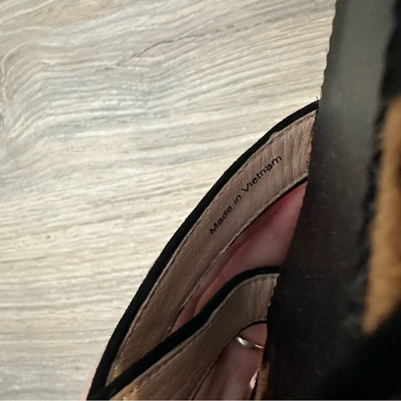 J.Crew Abbie calf hair leopard cheetah crisscross ankle stripe square toe sandal - Picture 6 of 8